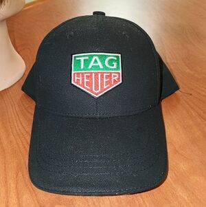 Tag Heuer Embroidered Logo Cotton Blend Baseball Strap-on Hat Cap